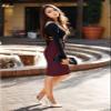 Hybrid & Company Women's Premium Nylon Ponte Stretch High Waist Pencil Suit Skirt Below Knee KSK45002 1073T NW Wine 2X view 2