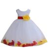 ekidsbridal Wedding Pageant Mixed Petals White Flower Girl Dress Recital Easter Toddler 302t 14 view 1