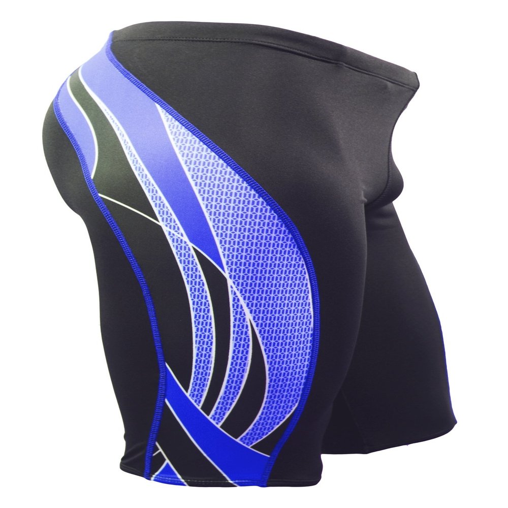 Adoretex Men's Side Wings Jammer Swimsuit (MJ009) - Black/Blue - 24