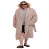 The Big Lebowski Adult The Dude Costume Mens, Tan Full Length Bathrobe Halloween Outfit with Pockets Large view 1
