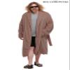 The Big Lebowski Adult The Dude Costume Mens, Tan Full Length Bathrobe Halloween Outfit with Pockets Large view 2