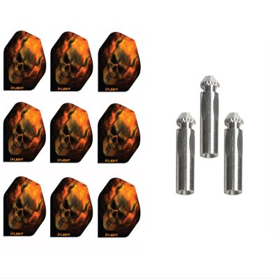 iFlight 3 Sets of Ruthless Standard Dart Flights Plus 1 Set of 3 Aluminum Dart Flight Protectors (The Devil)