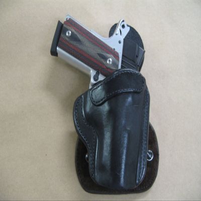 Azula All Leather Molded Paddle Holster for Smith & Wesson S&W 1911 Compact OWB CCW Black RH