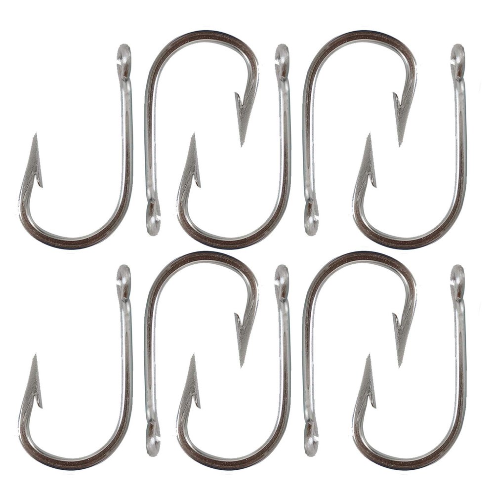 10pcs Fish WOW! Swordfish Hook Big Game Southern Stainless Steel Tuna Hooks - Size 12/0