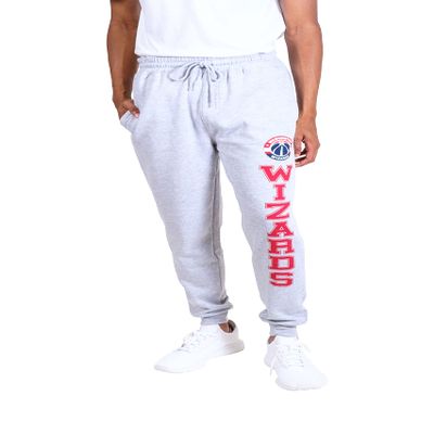 Ultra Game NBA Official Mens Super Soft Jogger Sweatpants - Unisex, Washington Wizards, Heather Gray, X-Large
