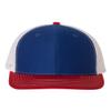 RICHARDSON 112 Mesh Back Trucker Cap Snapback Hat Royal/White/Red view 1