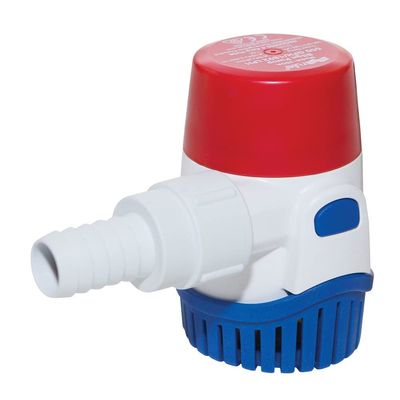 Rule Standard Bilge Pump 25DA- Not Automatic, Submersible, Marine Bilge Pump for Boats with Thermal Cut-Off, Check Valve, Low Amperage, 3/4" Threaded Ports, Ideal Boat Accessories - 500 GPH, 12V