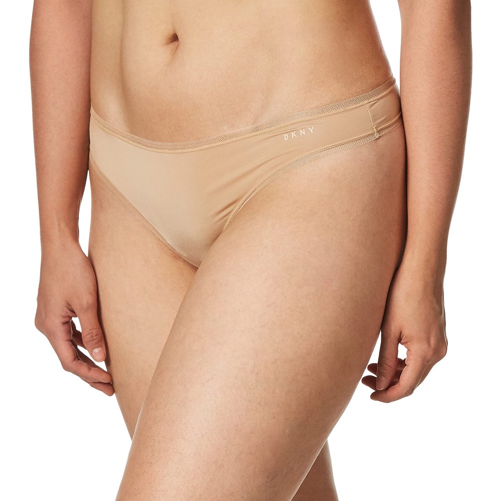 DKNY Women's Litewear Low Rise Thong, Dark Navy Glow, Large