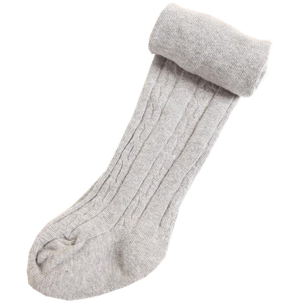 Ding-dong Baby Kid Girl Cotton Tights(Style 1,Grey,2-4T)