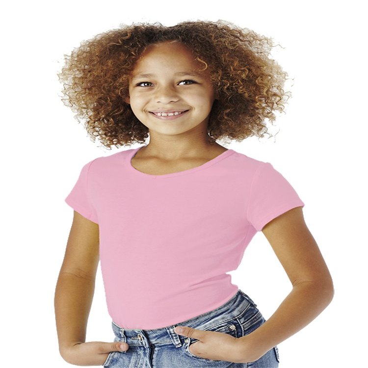 Cutie Patootie - Girls - Solid Round-Neck Tee - 8 - Rosy Pink