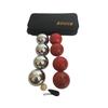 BuyBocceBalls Listing - 73mm Metal Bocce/Petanque 8 Ball Set with 4 Silver and 4 red Balls and Black Bag view 1