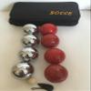 BuyBocceBalls Listing - 73mm Metal Bocce/Petanque 8 Ball Set with 4 Silver and 4 red Balls and Black Bag view 2