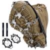 Crampons 19 Spikes with Stainless Steel Chain Ice Snow Grips Traction Cleats System Safe Protect for Walking, Jogging, Climbing, Hiking on Snow and Ice, Boots Chains for Women Men (Black, Large) view 1