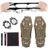 Crampons 19 Spikes with Stainless Steel Chain Ice Snow Grips Traction Cleats System Safe Protect for Walking, Jogging, Climbing, Hiking on Snow and Ice, Boots Chains for Women Men (Black, Large) view 2