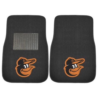 FANMATS 20565 Baltimore Orioles 2-Piece Embroidered Team Logo Car Mat Set, Front Row Automotive Floor Mats