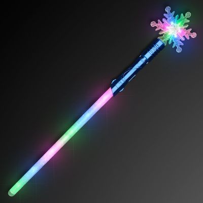 FlashingBlinkyLights Set of 12 Snowflake Magic Light Up Staff LED Saber Swords