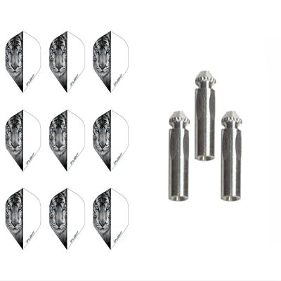 iFlight Ruthless 3 Sets of Standard Dart Flights Plus 1 Set of 3 Aluminum Dart Flight Protectors (Tiger)