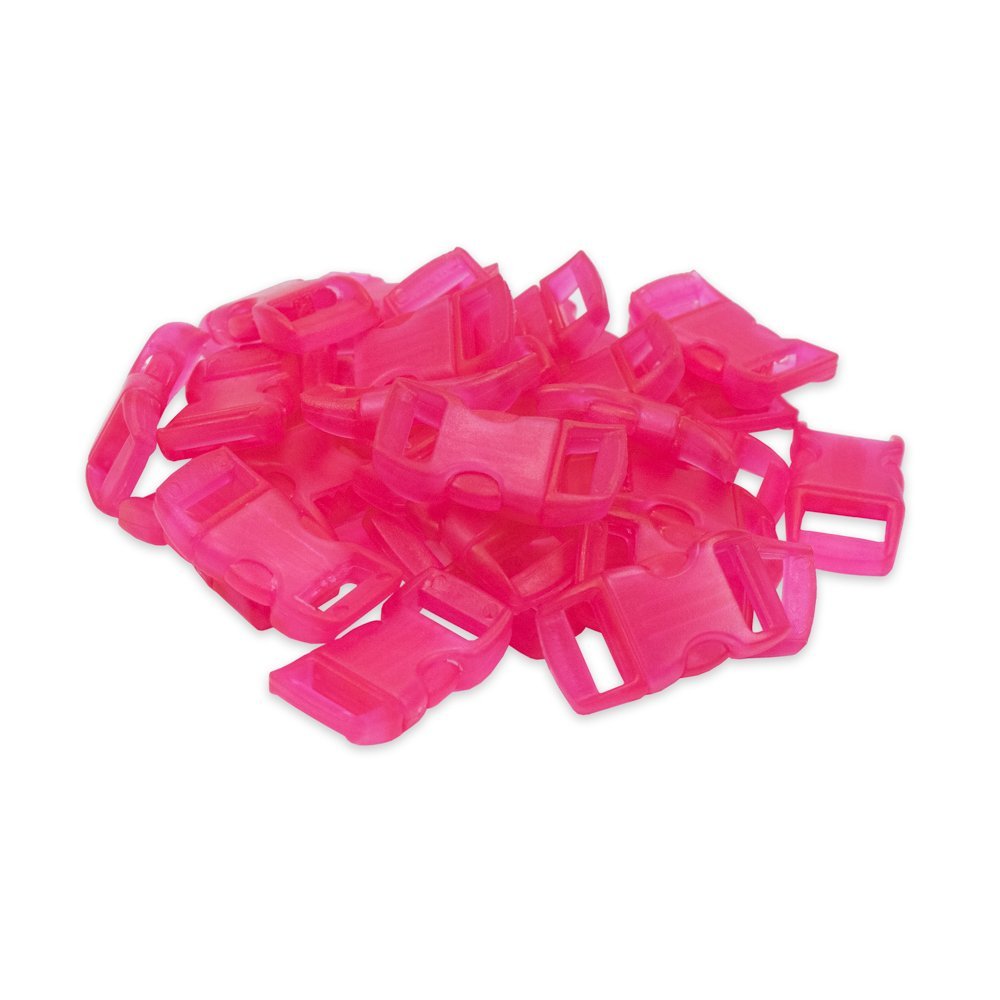 Paracord Planet Bulk Quantity - 3/8 Inch Contoured Quick Side Release Plastic Buckle Snap Clasp Available in and Quantities (1000 Pack, Clear Pink)