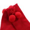 Pettigirl Baby Girl Handmade Knee-Length Stretch Socks with Pom Decoration, Red, 2years view 2