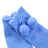 Pettigirl Baby Girl Handmade Knee-Length Stretch Socks with Pom Decoration, Blue, 2years view 2