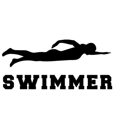 Swimmer Diver Silhouette Sports Vinyl Sticker Car Decal (6" White)