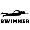 Swimmer Diver Silhouette Sports Vinyl Sticker Car Decal (6" White) view 1
