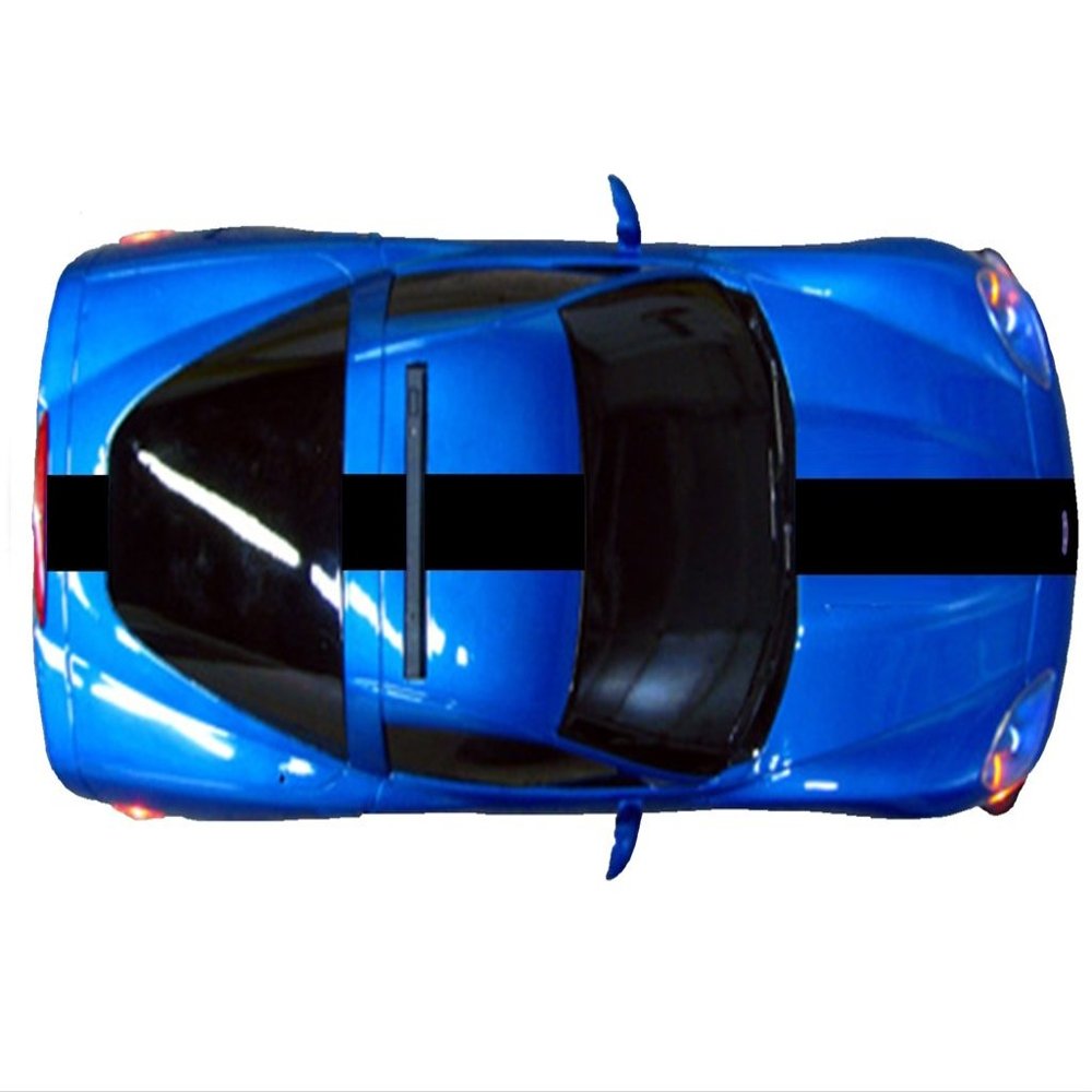 Clausen's World Single 12 Inch Center Vinyl Rally Racing Stripes, Fits Chevy Corvette C6 Stingray, Black Matte