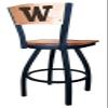 Holland Bar Stool Co. L038-36" Black Wrinkle Washington Swivel Bar Stool with Laser Engraved Back by The view 3