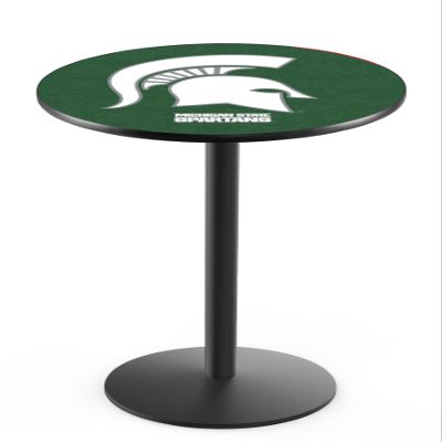 Holland Bar Stool Co. L214-36" Black Wrinkle Michigan State Pub Table with 36" Dia. top