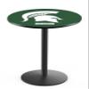 Holland Bar Stool Co. L214-36" Black Wrinkle Michigan State Pub Table with 36" Dia. top view 1