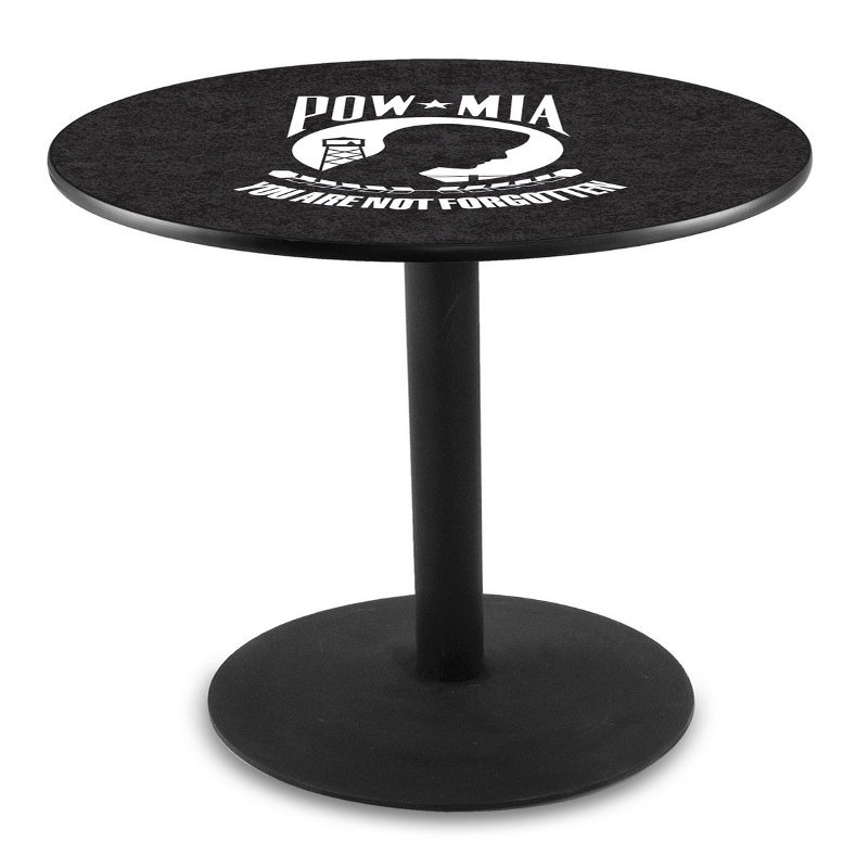 Holland Bar Stool Co. L214-42" Black Wrinkle POW/MIA Pub Table with 36" Dia. top