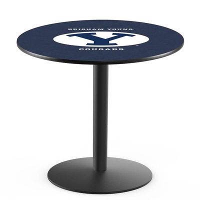 Holland Bar Stool Co. L214-42" Black Wrinkle Brigham Young Pub Table with 36" Dia. top