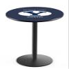 Holland Bar Stool Co. L214-42" Black Wrinkle Brigham Young Pub Table with 36" Dia. top view 1