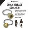 PROMETHEUS LIGHTS: Kappa Quick Release Keychain. Holds up to 10 lbs, Pull to Detatch, Push to Attach, Easy, Secure. Made in USA (Brass) view 2