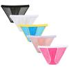 5PCs/Lot Men's Lace Bikini Brief Holes Jacquard Mini Boxer Gay Underwear Male Briefs Pants view 1