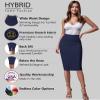 Hybrid & Company Women's Premium Nylon Ponte Stretch High Waist Pencil Suit Skirt Below Knee KSK45002 1073T Navy L view 4