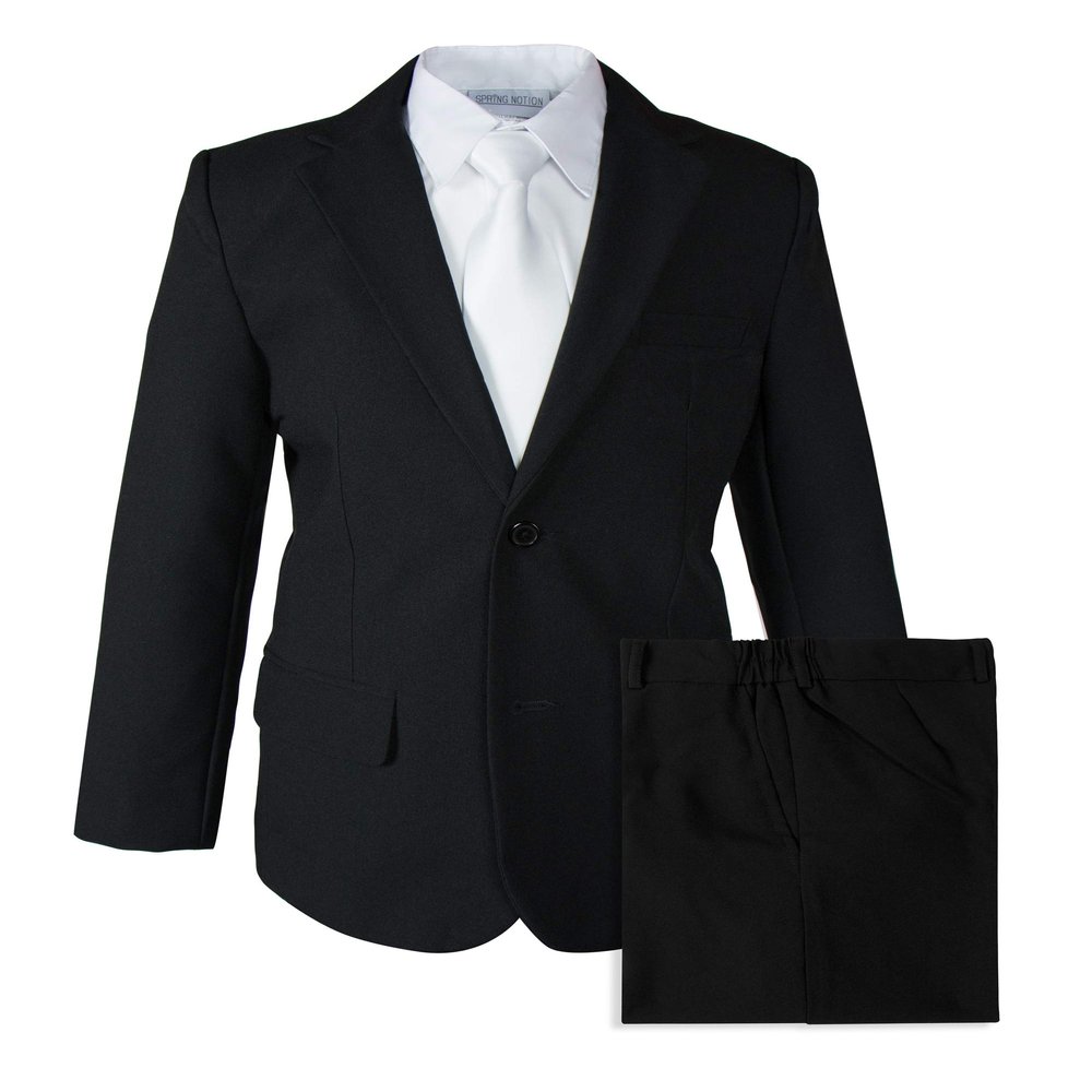 Spring Notion Big Boys' 2 Piece Suit Set 7 Black