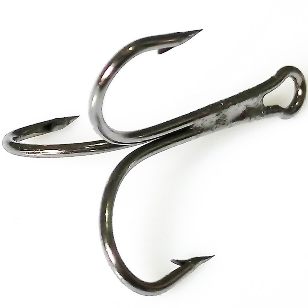 100pcs 3551 Size #4 Round Bend Strong Sharp Fishing Treble Hooks Fishing Hooks for Saltwater Fishing