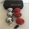 BuyBocceBalls Listing -73mm Metal Petanque/Boules 6 Ball Set with 3 Silver and 3 red Balls and Black Bag view 2