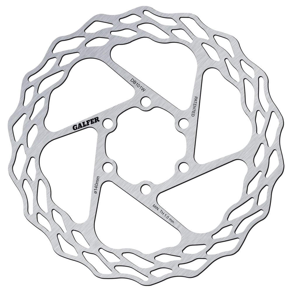 Galfer Wave Route Brake Disc for Bicycle, Man, Men, Disco Wave Ruta, silver, 140 mm