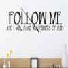 Follow Me and I Will Make You Fishers of Men Wall Decals Stickers, Black, 60" view 1