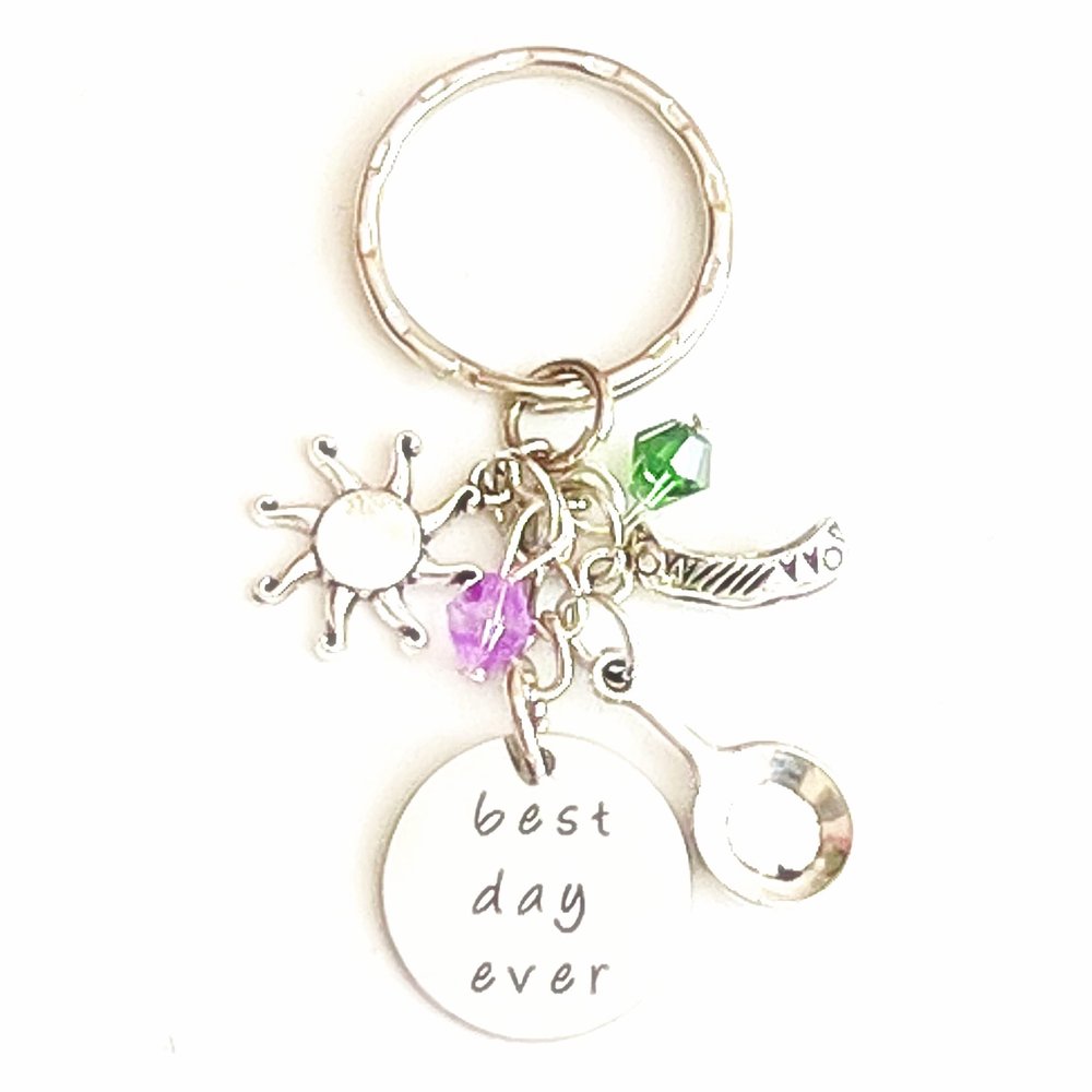 Hanalea Island Jewelry Co. Best Day Ever Rapunzel Tangled Accessories Silver Charm Keychain Gift for an Adventurous Princess | Merchandise for Women