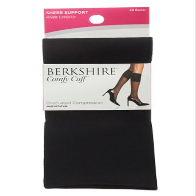 Berkshire womens Women's Sheer Graduated Compression Trouser Sock Hosiery, Black, One Size US