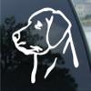 Lab Head - Dog - Puppy pup Labrador Retriever Hunt Fun Sticker Decal (5.5", White) view 1