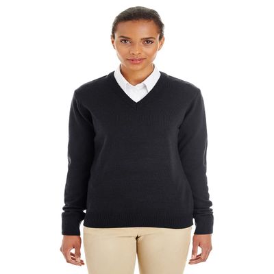 Harriton Ladies' Pilbloc V-Neck Sweater 2XL BLACK