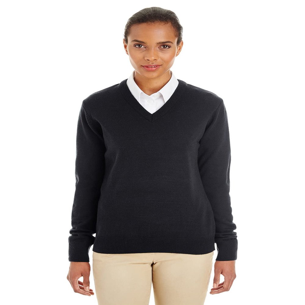 Harriton Ladies' Pilbloc V-Neck Sweater 2XL BLACK