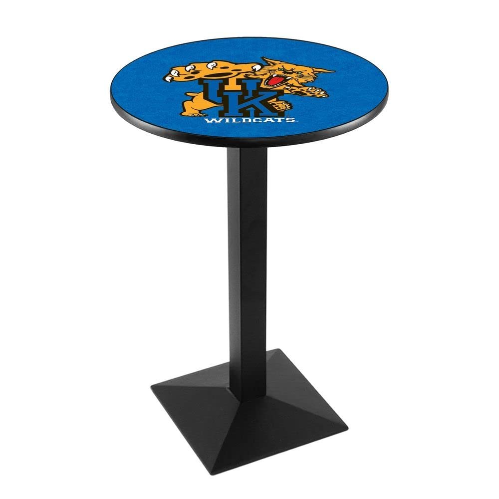 Holland Bar Stool Co. L217-36" Black Wrinkle Kentucky Wildcat Pub Table with 36" Dia. top