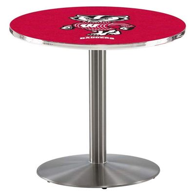 Holland Bar Stool Co. L214-36" Stainless Steel Wisconsin Badger Pub Table with 36" Dia. top