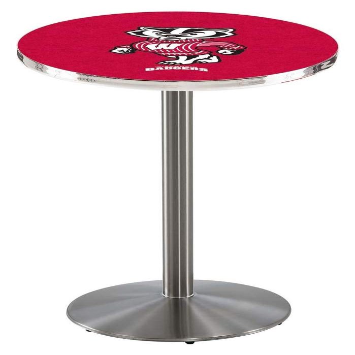 Holland Bar Stool Co. L214-36" Stainless Steel Wisconsin Badger Pub Table with 36" Dia. top