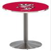 Holland Bar Stool Co. L214-36" Stainless Steel Wisconsin Badger Pub Table with 36" Dia. top view 1
